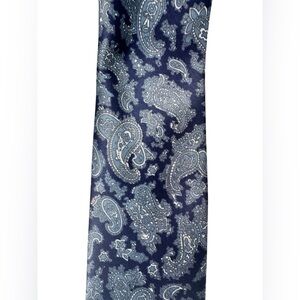 Gino Resillio Italian Neckwear Tie Necktie Blue Paisley Pure Silk Made In Italy